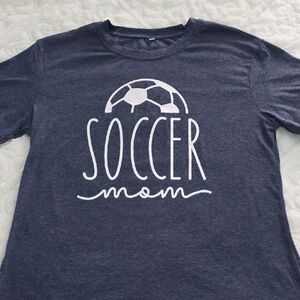 Women's Navy Soccer Mom Tee